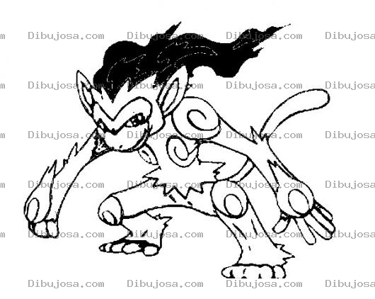 Dibujo para colorear Colorear Mono Simiabraz De Pokemon