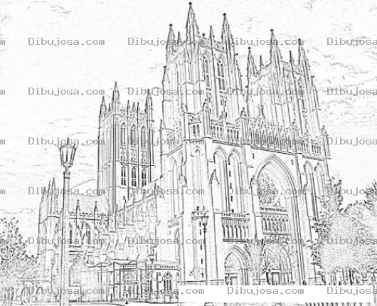 Dibujo para colorear National Cathedral Coloring Page