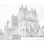Dibujo para colorear National Cathedral Coloring Page