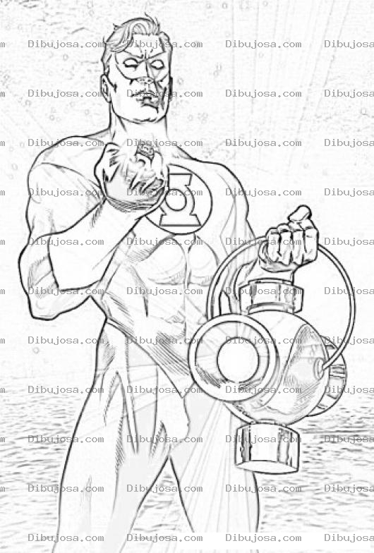 Dibujo para colorear Green Lantern Coloring Page Colorear Heroe De Linterna Verde
