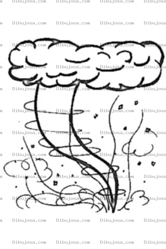 Dibujo para colorear Tornado Para Colorear Y Pintar