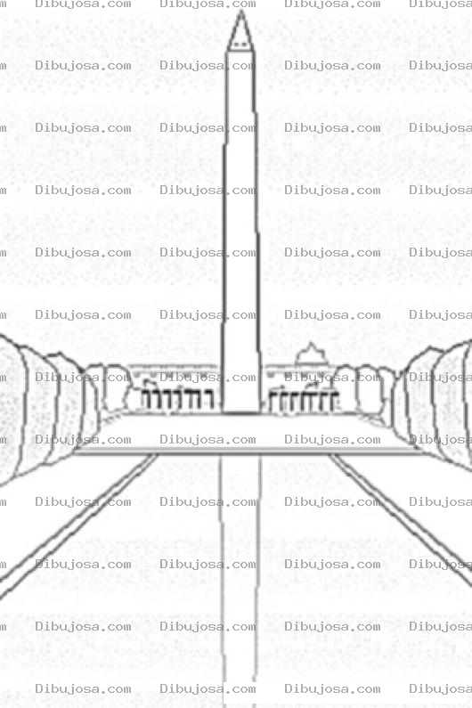 Dibujo para colorear Monumento De Wasington Para Colorear Y Pintar