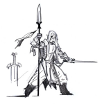 Dibujo para colorear Colorear Guerrero Con Espada Y Lanza