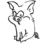 Dibujo para colorear Colorear Cochinito Enojado