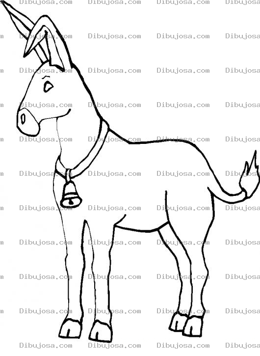Dibujo para colorear Colorear Burro Con Campanita