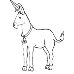 Dibujo para colorear Colorear Burro Con Campanita