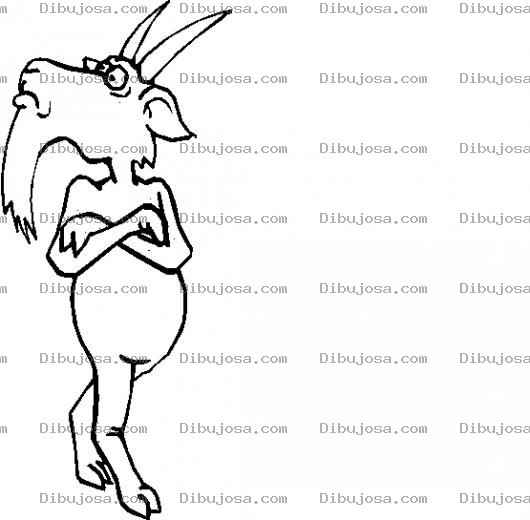 Dibujo para colorear Colorear Cabro Parado En Dos Patas