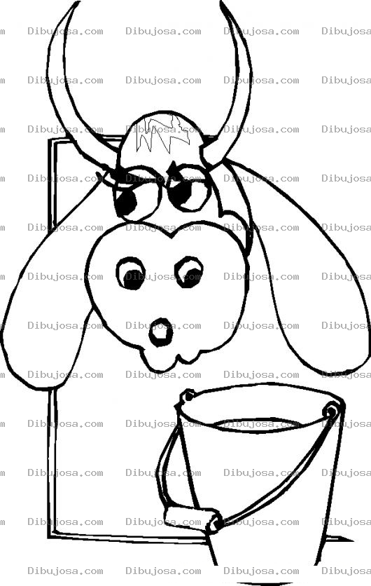 Dibujo para colorear Colorear Vaca Con Cubeta