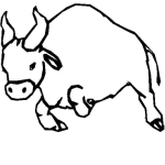 Dibujo para colorear Colorear Toro Corriendo