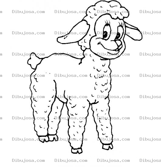 Dibujo para colorear Colorear Ovejita Sonriendo