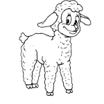 Dibujo para colorear Colorear Ovejita Sonriendo