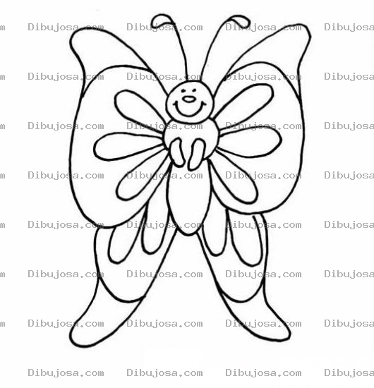 Dibujo para colorear mariposa de grandes y laragas alas para dibijar