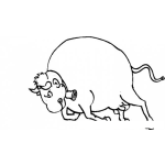 Dibujo para colorear Colorear Embestida De Toro