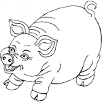 Dibujo para colorear Colorear Cerdo Feliz