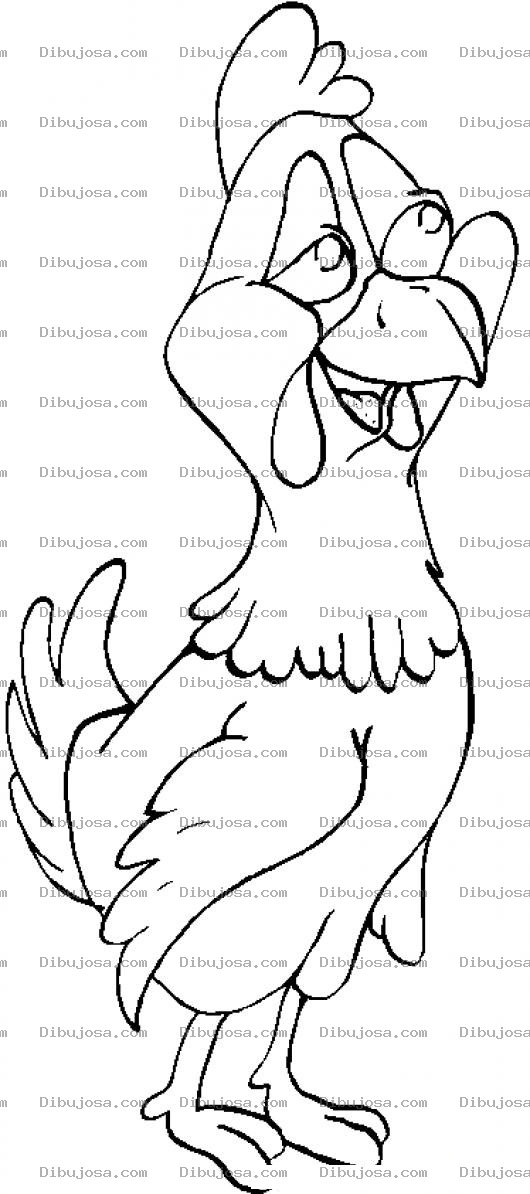 Dibujo para colorear Colorear Gallina Ilusionada