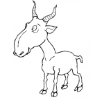Dibujo para colorear Colorear Cabra De Cuernos Chiquitos