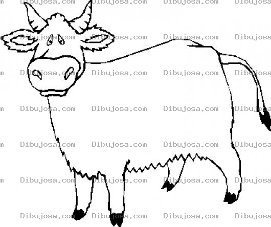 Dibujo para colorear Colorear Vaquita Triste