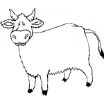 Dibujo para colorear Colorear Vaquita Triste
