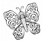 Dibujo para colorear mariposa con alas muy originales para colorear