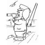Dibujo para colorear Colorear Elefante Con Telescopio