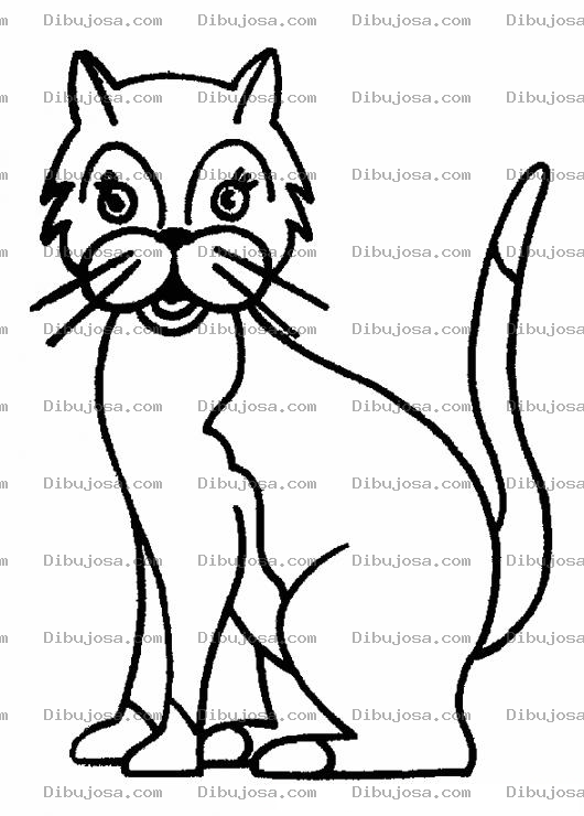 Dibujo para colorear Colorear Gato Contento