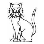 Dibujo para colorear Colorear Gato Contento