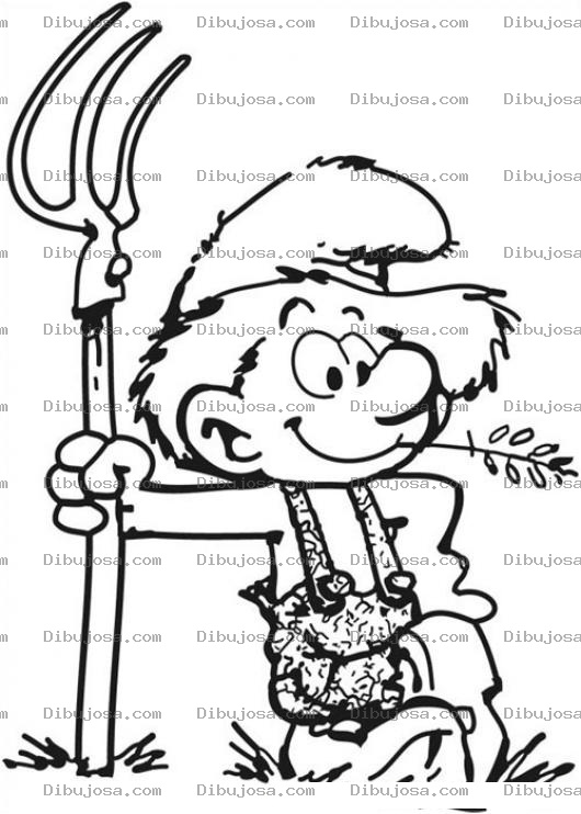 Dibujo para colorear Colorear Pitufo Granjero