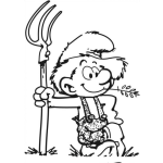 Dibujo para colorear Colorear Pitufo Granjero