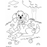 Dibujo para colorear Colorear Perrito Con Hueso