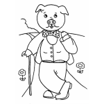 Dibujo para colorear Colorear Marranito Con Corbatin