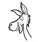 Dibujo para colorear Colorear Burro Riendo A Carcajadas