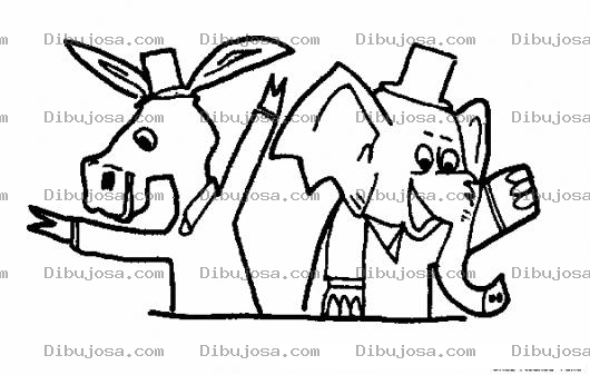 Dibujo para colorear Colorear Burrito Y Elefantito