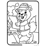 Dibujo para colorear Colorear Ardilla Leyendo Un Documento