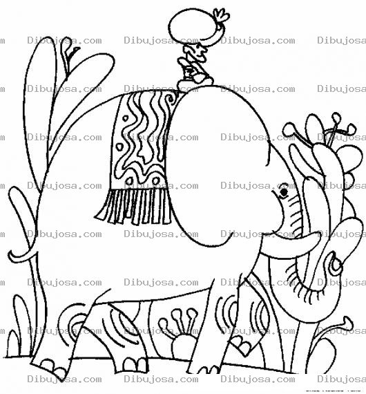 Dibujo para colorear Clorear Kaliman Sobre Un Elefante