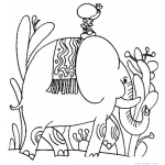 Dibujo para colorear Clorear Kaliman Sobre Un Elefante