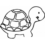 Dibujo para colorear Colorear Tortugita Sacando La Lengua