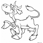 Dibujo para colorear Colorear Vaca Dientuda Con Dientes De Conejo