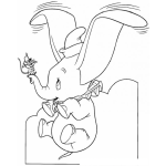 Dibujo para colorear Colorear Dumbo Volando Con Sus Orejas