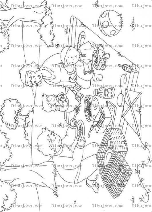 Dibujo para colorear El picnic de caillou