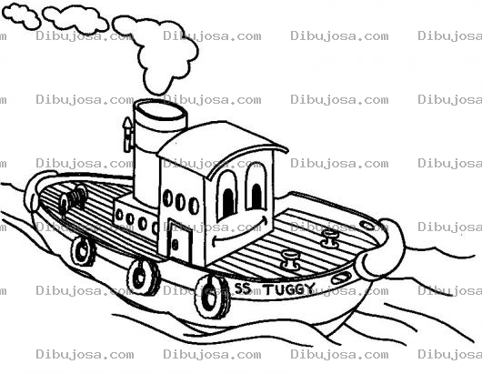 Dibujo para colorear Colorear Barquito Remolcador
