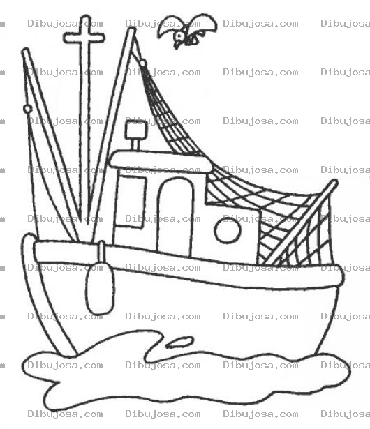 Dibujo para colorear Colorear Barquito Pesquero