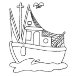 Dibujo para colorear Colorear Barquito Pesquero