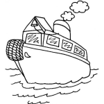 Dibujo para colorear Dibujo De Barco Con Ventanas De Vidrio Para Colorear