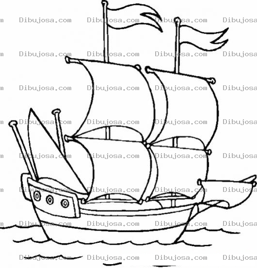 Dibujo para colorear Colorear Barco Con Dos Banderas