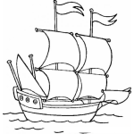Dibujo para colorear Colorear Barco Con Dos Banderas