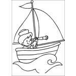 Dibujo para colorear Colorear chico en bote pequeno