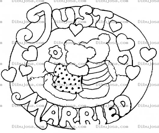 Dibujo para colorear Ositos Recien Casados Para Colorear