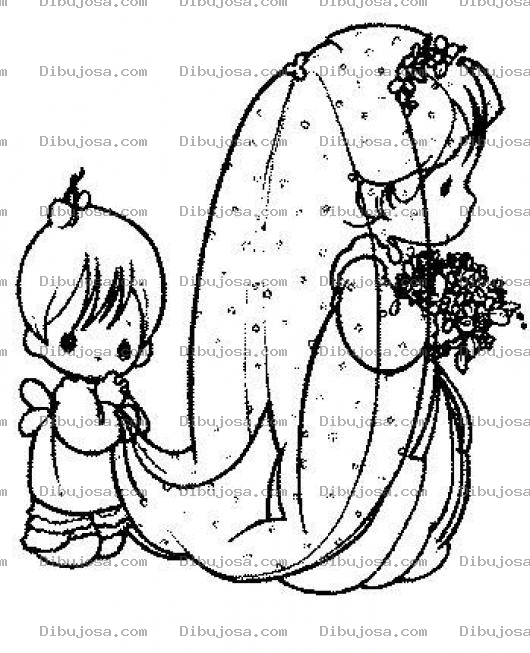 Dibujo para colorear Dibujo De Pajesito De La Novia De Preciusmoments Para Colorear