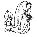 Dibujo para colorear Dibujo De Pajesito De La Novia De Preciusmoments Para Colorear