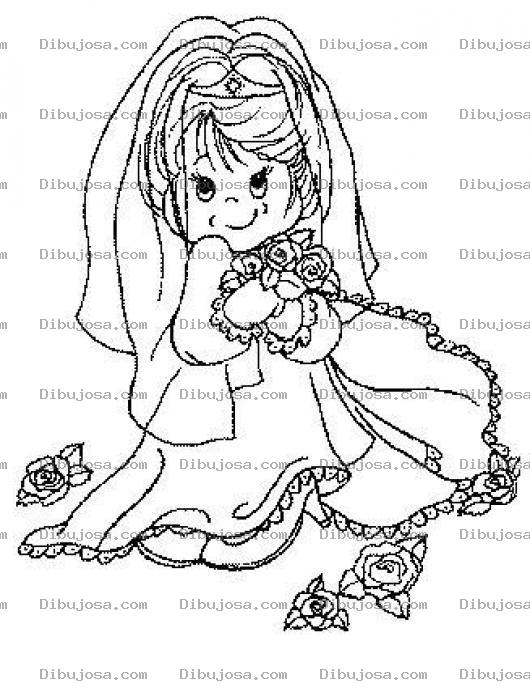 Dibujo para colorear Dibujo De Novia De Preciosos Momentos Para Pintar